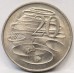 AUSTRALIA 1966 . TWENTY 20 CENTS COIN . VARIETY . RIPPLES ON PLATYPUS HEAD